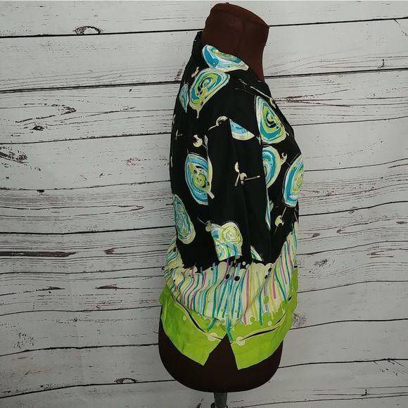 Vtg Holly Lane Black Martini Cocktail Olive Shirt… - Picture 4 of 6